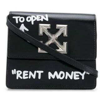 20 Jitney 0.7-serien med graffititrykk, Cortex LOGO, metallisk, liten, svart messenger-veske