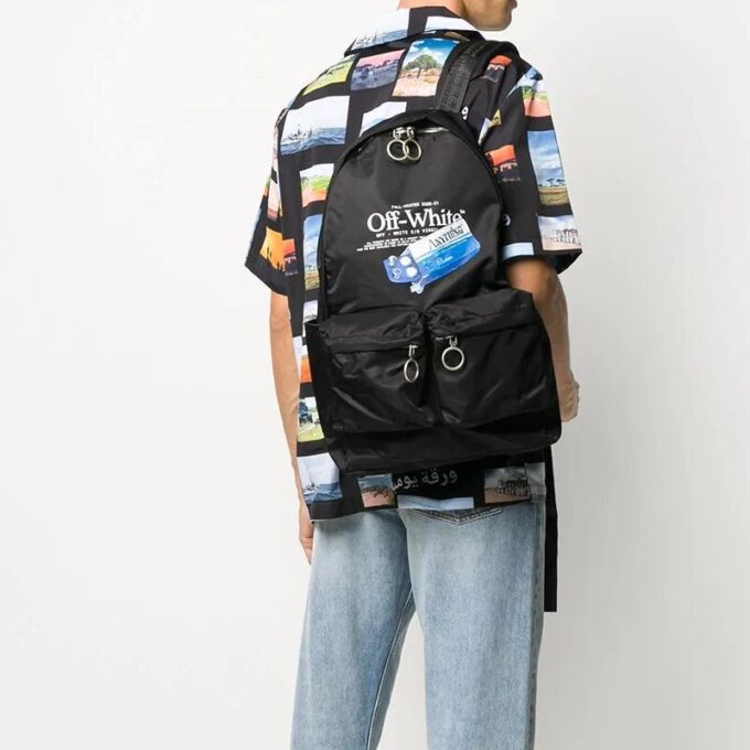 20 Logo Slogan Alfabettrykk Industriell stil Ryggsekk med flere lommer Skolebag
