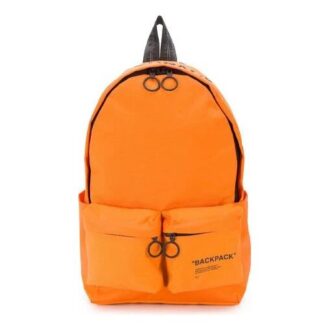 20 Slogan Alfabet-trykk Industriell stil Ryggsekk med flere lommer Skolebag Oransje
