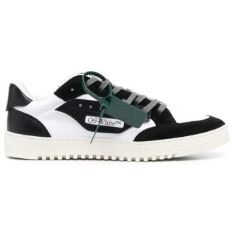 5.0 Panelled Low-Top Sneakers «Black White»