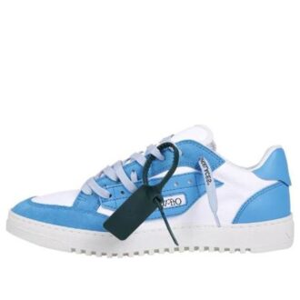 5.0 Panelled Low-Top Sneakers «Blue White»
