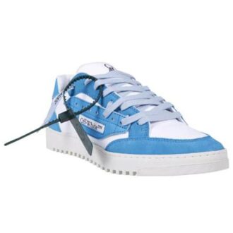 5.0 Panelled Low-Top Sneakers «Blue White»