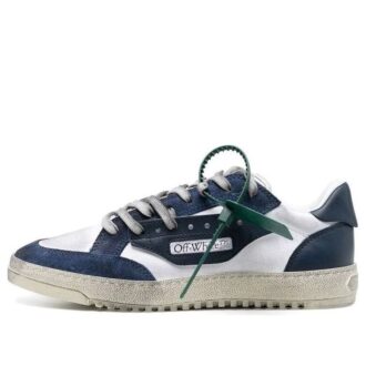 5.0 Panelled Low-Top Sneakers «Navy White»