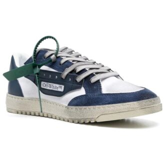 5.0 Panelled Low-Top Sneakers «Navy White»