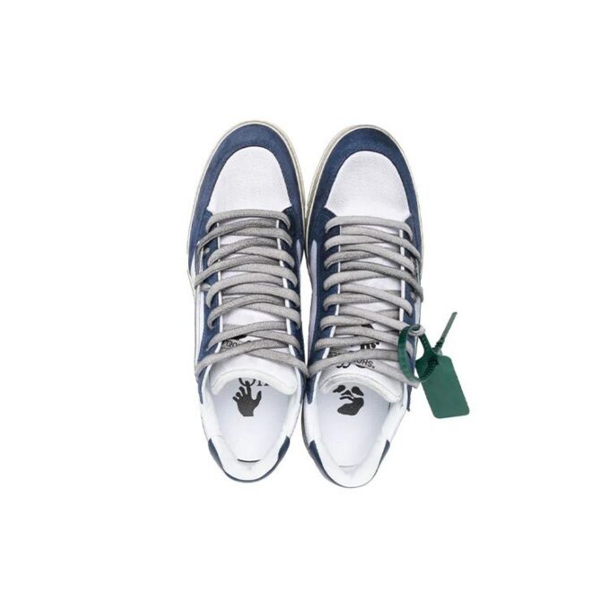 5.0 Panelled Low-Top Sneakers «Navy White»