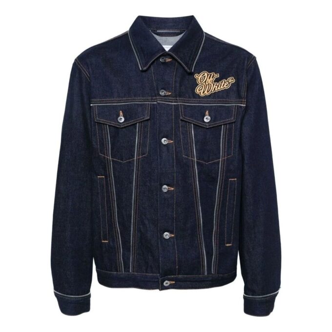 90-talls logo skate-Denim-jakke «Raw Blue Gold»