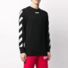 Airport Tape-trykk Stripe Rund hals Svart