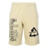Alfabet-trykt logo, casual shorts, gul