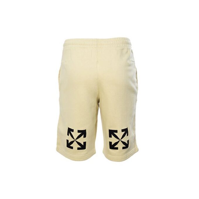 Alfabet-trykt logo, casual shorts, gul