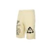 Alfabet-trykt logo, casual shorts, gul
