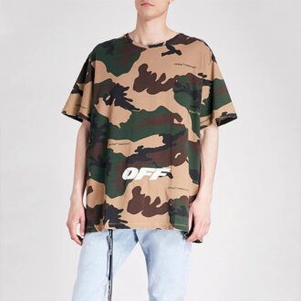 Alfabetbrodert, kort ermet, unisex, kamuflasje