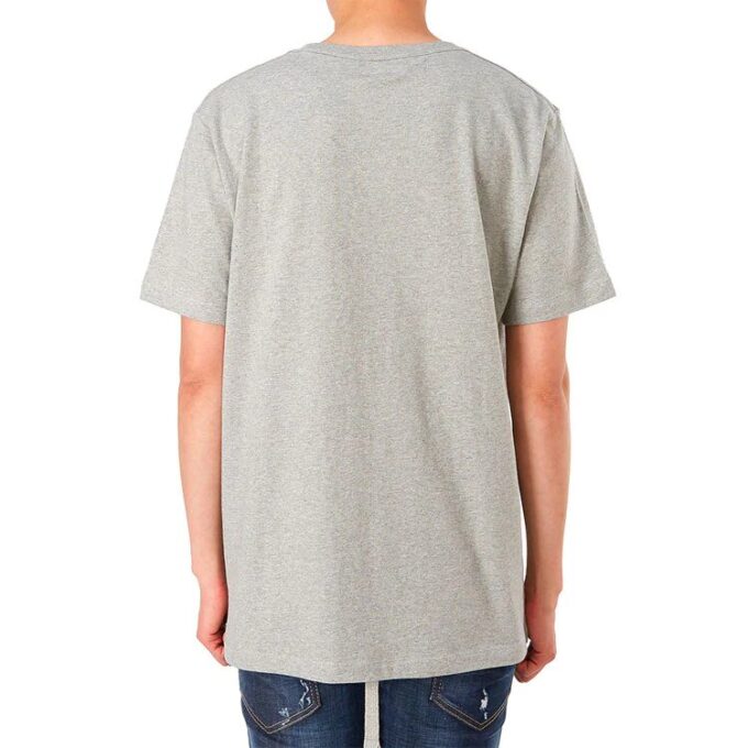 Alfabetlogo på brystet, slim fit, kort erme, grå
