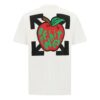 Apple-trykk, kort ermet, avslappet passform, herre, hvit
