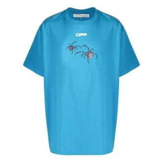 Arachno Arrow Print-trykk, kort ermet, løs passform, blå
