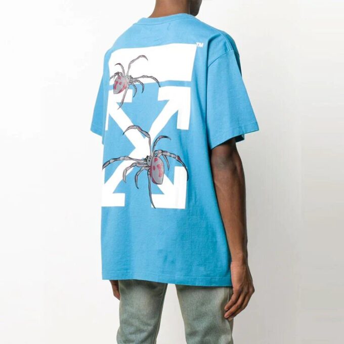 Arachno Arrow Print-trykk, kort ermet, løs passform, blå