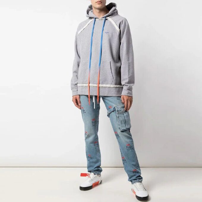 Arrow Gradient Drawstring Loose Fit Grå