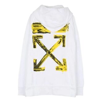 Arrow Gradient Drawstring Loose Fit Hvit