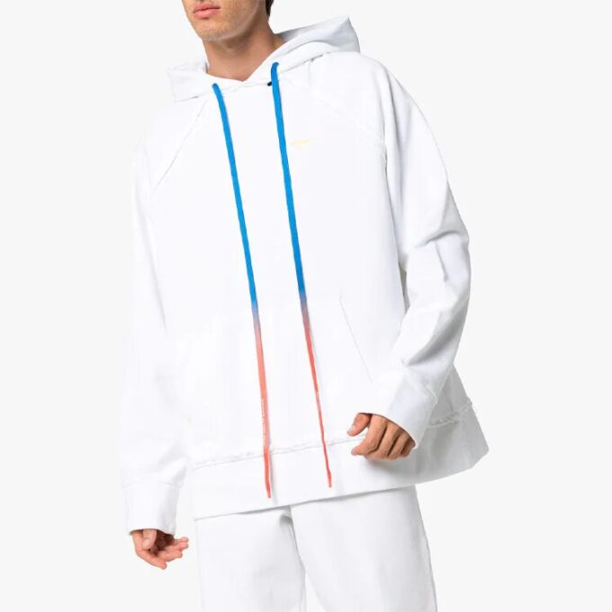 Arrow Gradient Drawstring Loose Fit Hvit