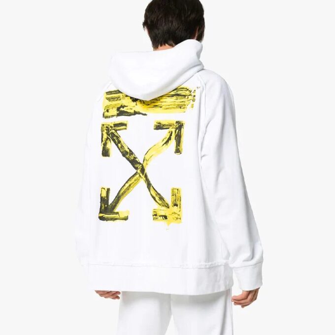 Arrow Gradient Drawstring Loose Fit Hvit
