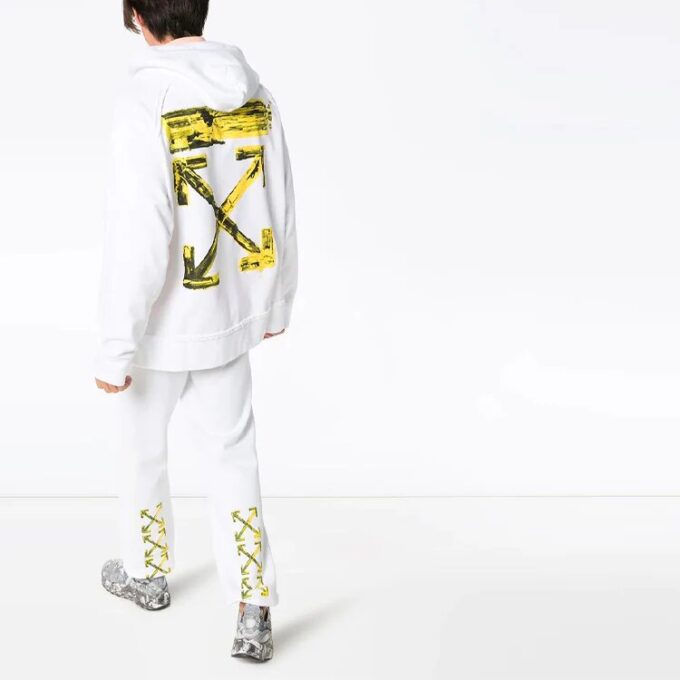 Arrow Gradient Drawstring Loose Fit Hvit