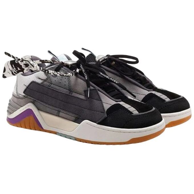 Arrow Panelled Skate Low-Top Sneaker &laquo;Svart Grå Brun&raquo;