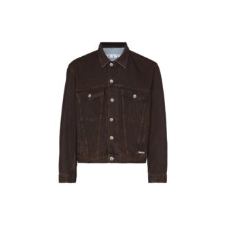 Arrow-print Denim Jacket Arrow langermet jeansjakke for menn mørkeblå