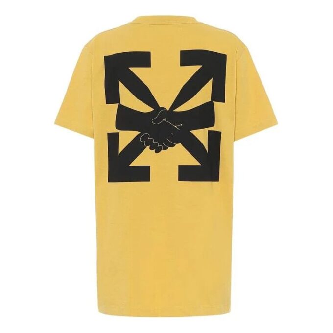 Arrow-trykk, løs kortærmet, gul