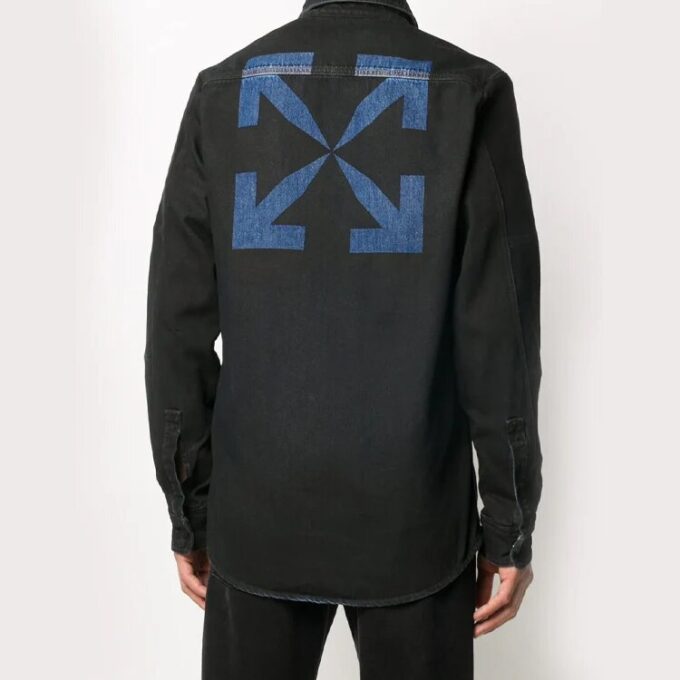 Arrows Arrow Pattern Denim Skjorter Ordinary Version Black