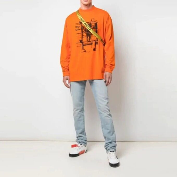 Arrows Logo-mønstertrykk, lange ermer, oransje