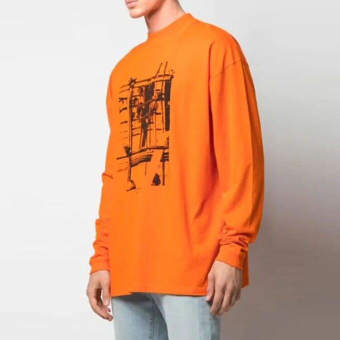 Arrows Logo-mønstertrykk, lange ermer, oransje