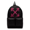 Arrows Print Nylon-ryggsekk Svart/Rosa