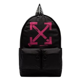 Arrows Print Nylon-ryggsekk Svart/Rosa
