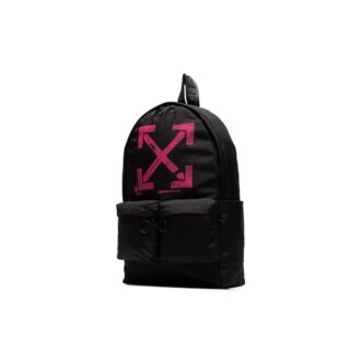 Arrows Print Nylon-ryggsekk Svart/Rosa