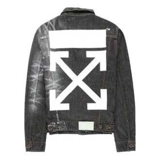 Arrows Slim Denimjakke med brodert logo, svart
