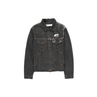 Arrows Slim Denimjakke med brodert logo, svart