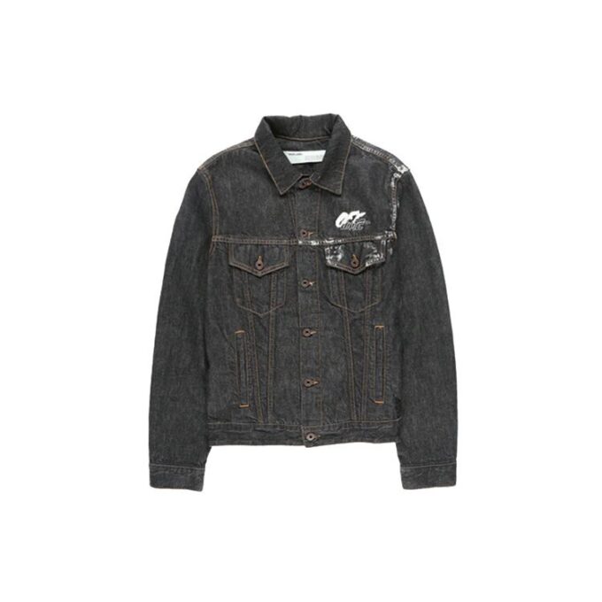 Arrows Slim Denimjakke med brodert logo, svart
