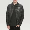 Arrows Slim Denimjakke med brodert logo, svart