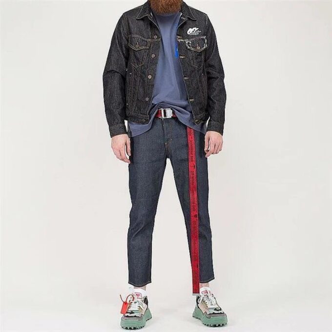 Arrows Slim Denimjakke med brodert logo, svart