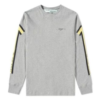 Back Arrows Sketch Langermet herre-T-skjorte «Grey Yellow»