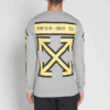 Back Arrows Sketch Langermet herre-T-skjorte «Grey Yellow»