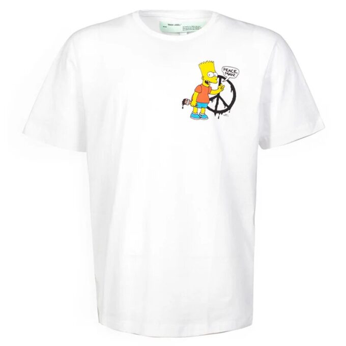 Bart Peace Sign SS Slim Tee &laquo;Hvit&raquo;