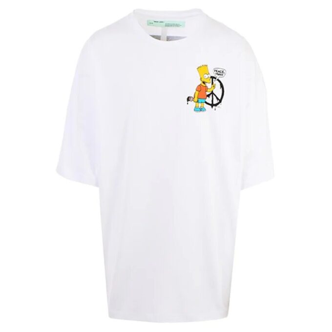 Bart Peace Sign Super Mega T-skjorte «Hvit»