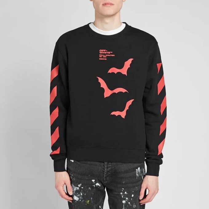 Bats Logo Rundhalset Slim-Fit Genser