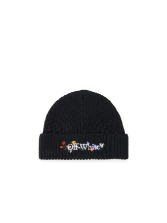 Beanie med blomsterbroderi