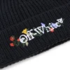 Beanie med blomsterbroderi