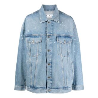 Blå Denim-jakke med knapper «Medium Blue»