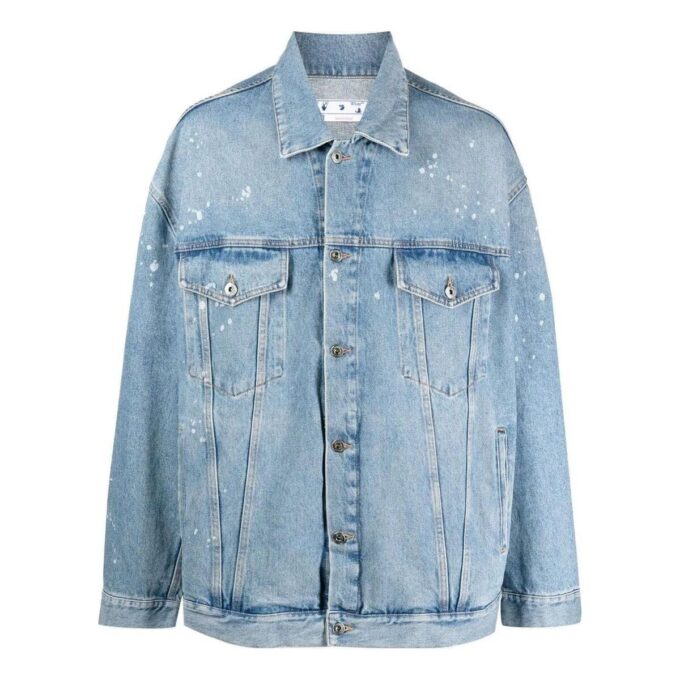 Blå Denim-jakke med knapper «Medium Blue»