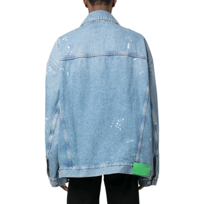 Blå Denim-jakke med knapper «Medium Blue»