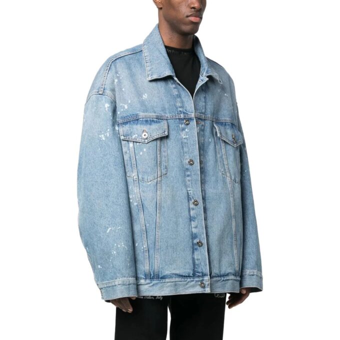 Blå Denim-jakke med knapper «Medium Blue»