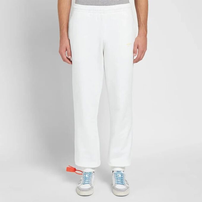 Blandede stoffer Street Style Enfarget bomullsbukser med logo